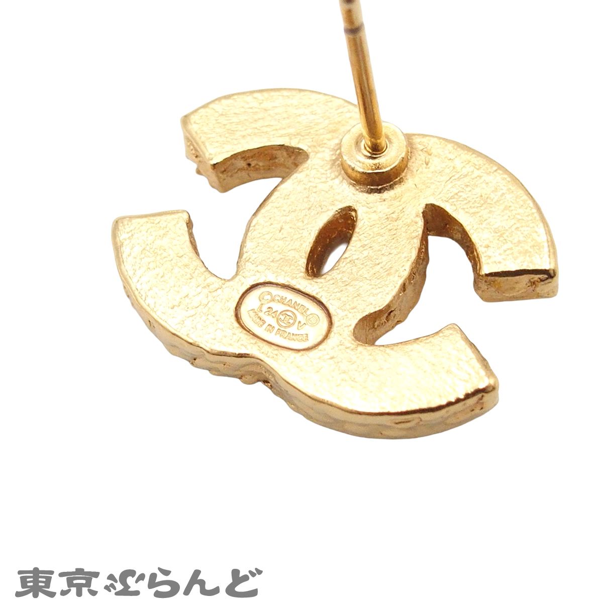 シャネル CHANEL ピアス ゴールド ブラック メタル ココマーク