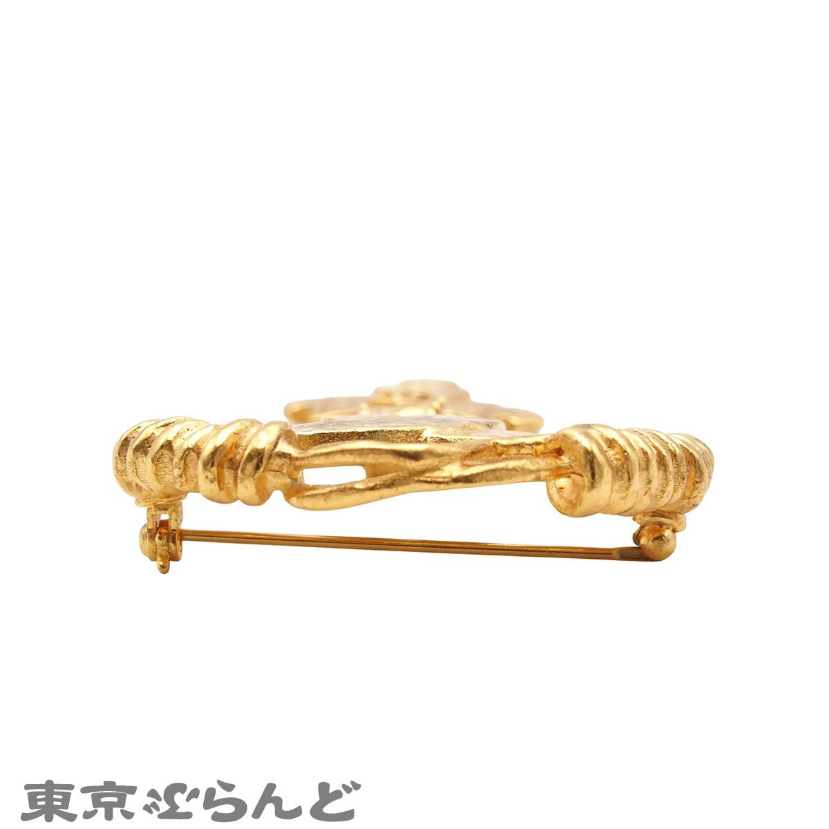 シャネル CHANEL ブローチ ゴールド メタル ココマーク クロス