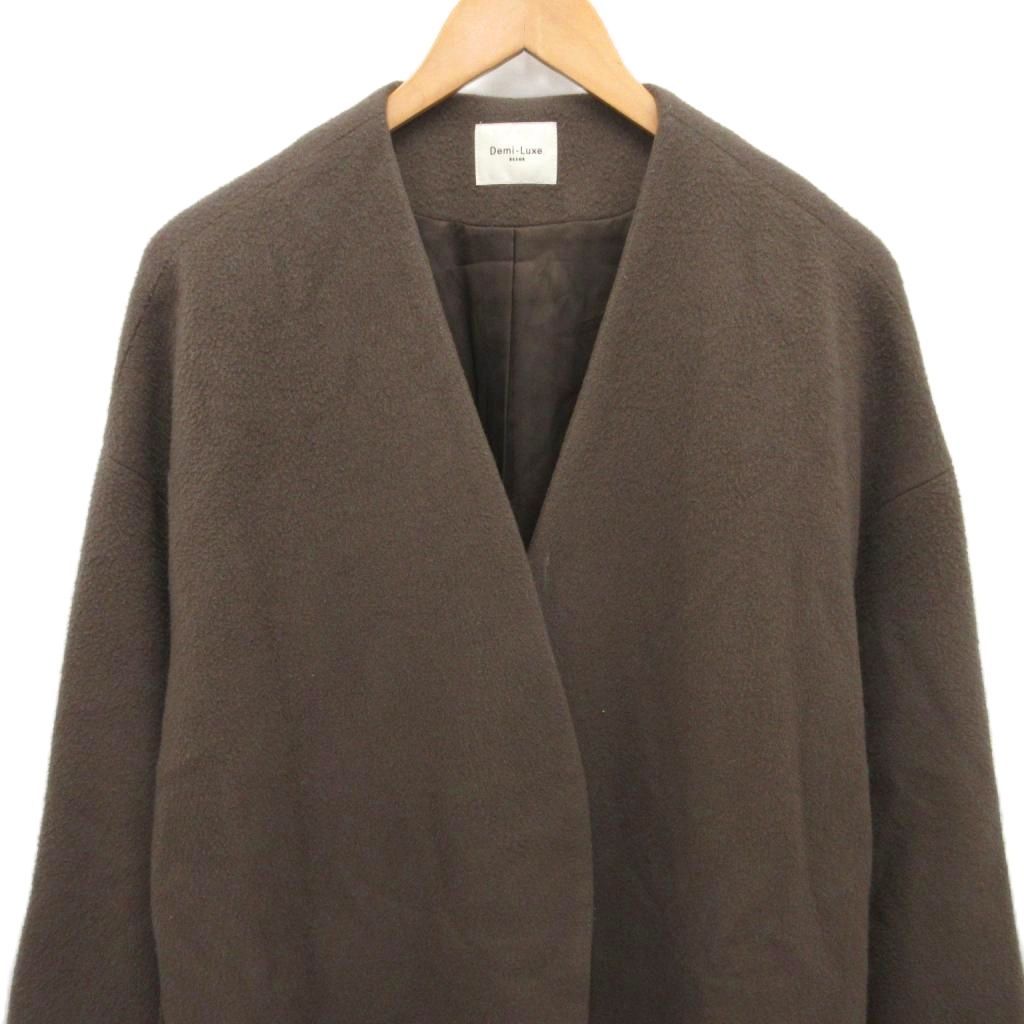 デミルクス ビームス Demi-Luxe BEAMS ノーカラーコート ロング