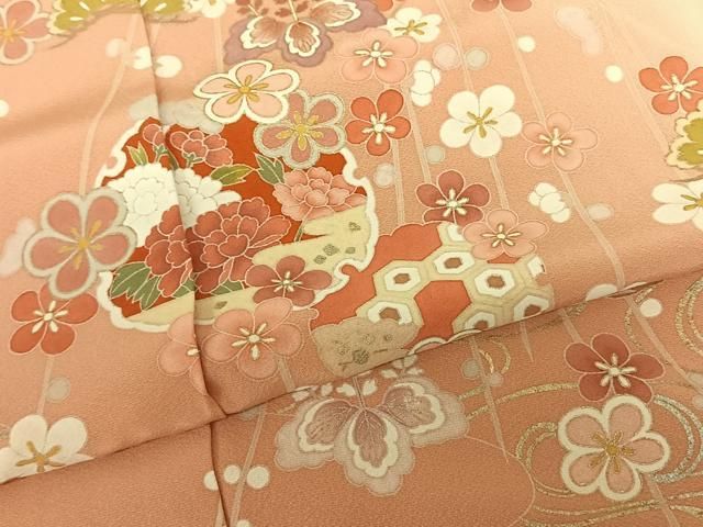 平和屋着物○訪問着 友禅 雪輪花文 暈し染め 金銀彩 丹後ちりめん 仮絵