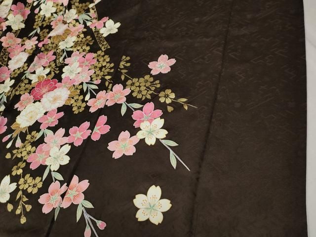 平和屋着物○豪華振袖 牡丹花蝶文 暈し染め 金彩 正絹 逸品 CABC6468yc