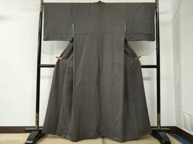 平和屋着物●上質な色無地　草花地紋　藤煤竹色　正絹　逸品　CABC6470yc 平和屋着物○上質な色無地 草花地紋 藤煤竹色 正絹 逸品 CABC6470yc