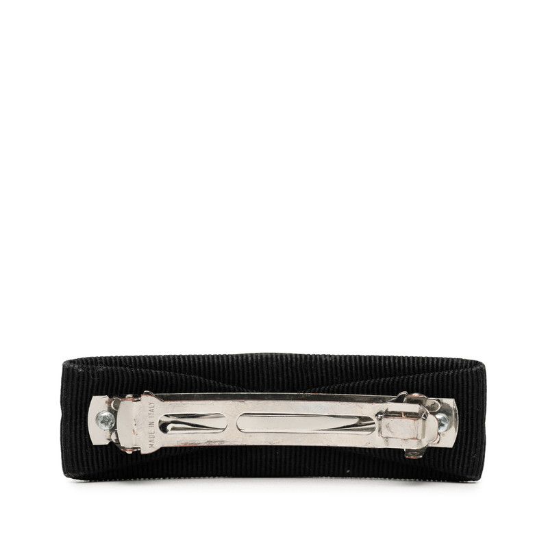 【美品】サルヴァトーレ フェラガモ ヴァラリボン バレッタ ブラック シルバー FERRAGAMO（フェラガモ） バレッタ 34 2759 001 レディース ヴァラ