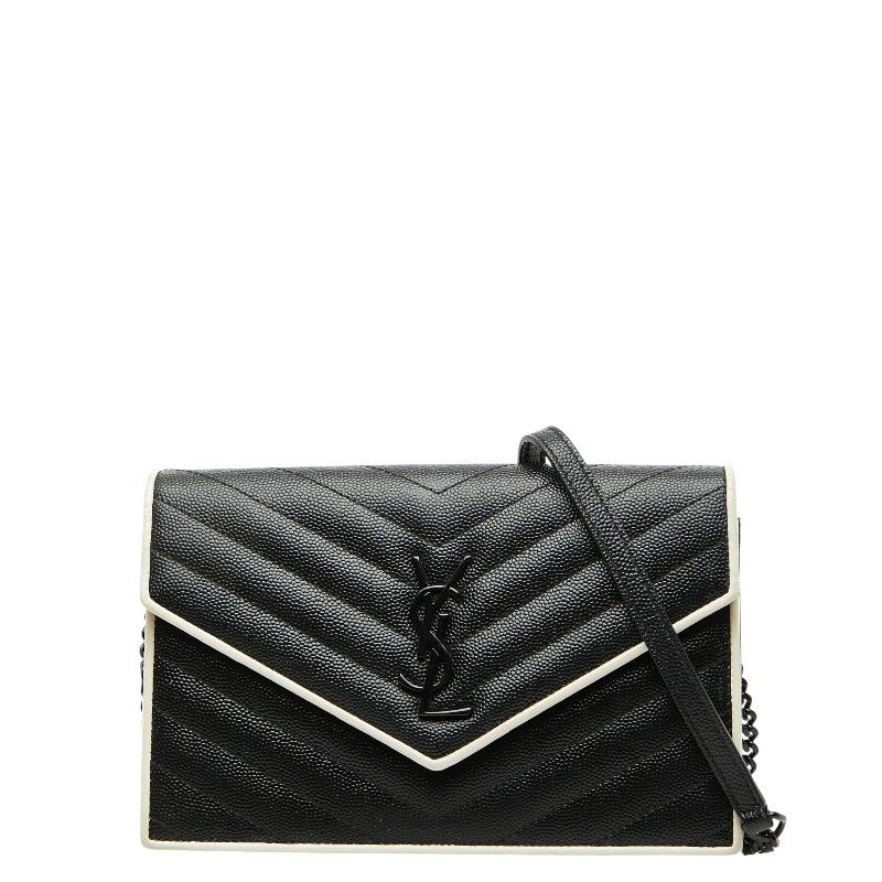 サンローラン YSLロゴ チェーン ウォレット ショルダーバッグ ブラック