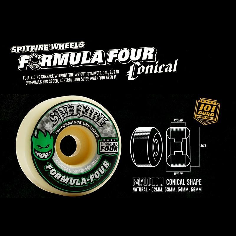 SPITFIRE WHEELS FORMULA FOUR CONICAL 101DU 54mm - メルカリ