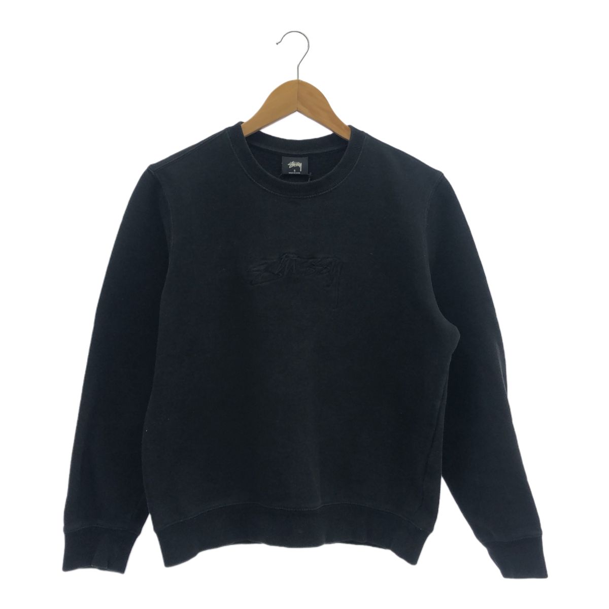 STUSSY ステューシー 刺繍ロゴ スウェット トレーナー 長袖 ブラック