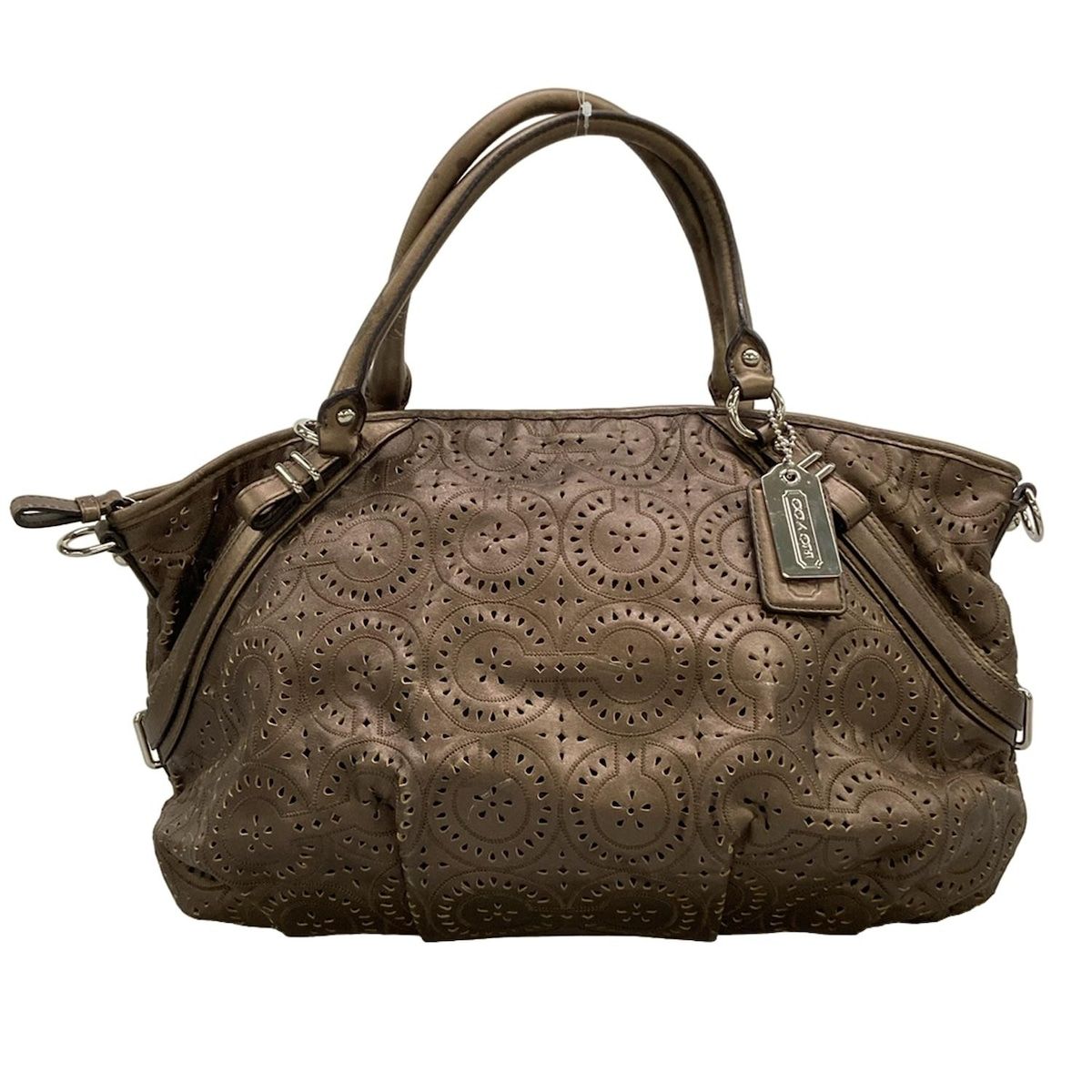 COACH(コーチ) ハンドバッグ マディソン レイザーカット オプアート 