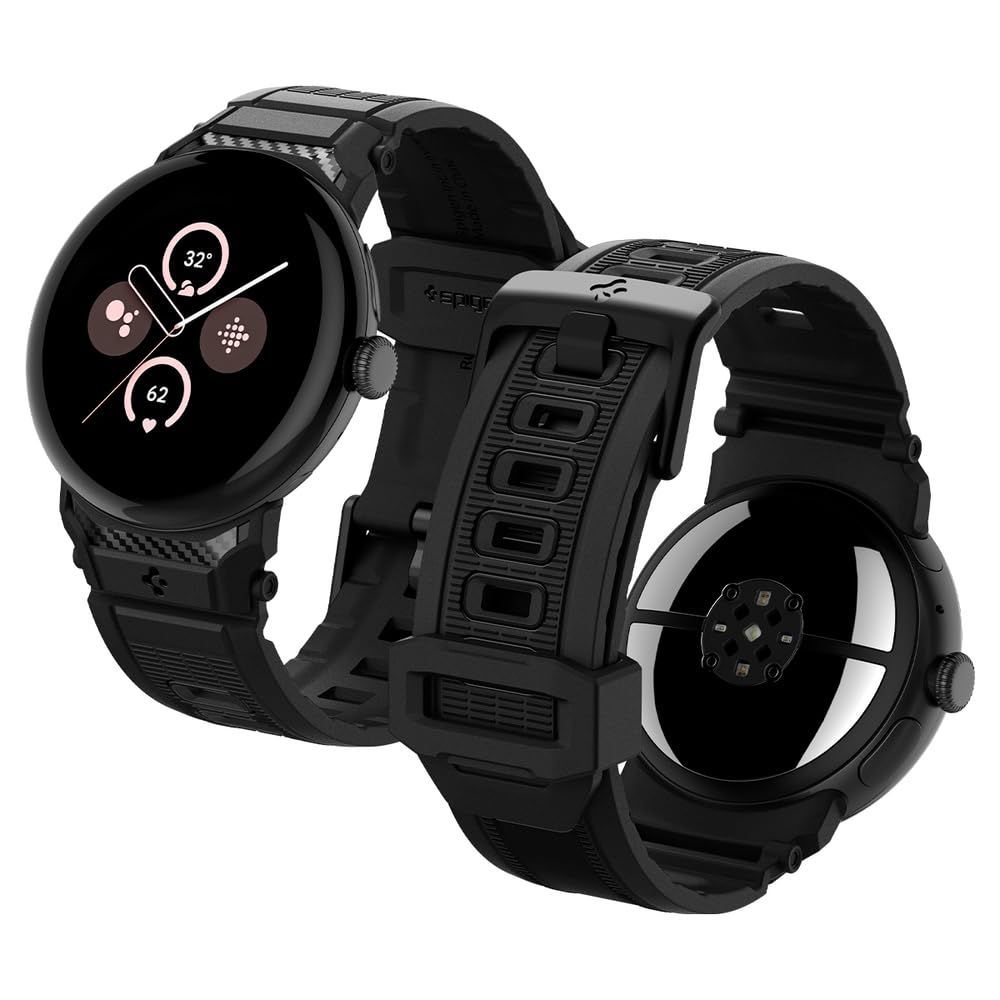 【数量限定】対応】 スポーツ 3 長さ調整可能 / 簡単装着 4 軽量 Watch 速乾 Watch カーボンテクスチャー バンド【Pixel マット仕上げ 45mm ラギッド・バンド Pixel AMP07600 Google (マット・ブラック) [Spi