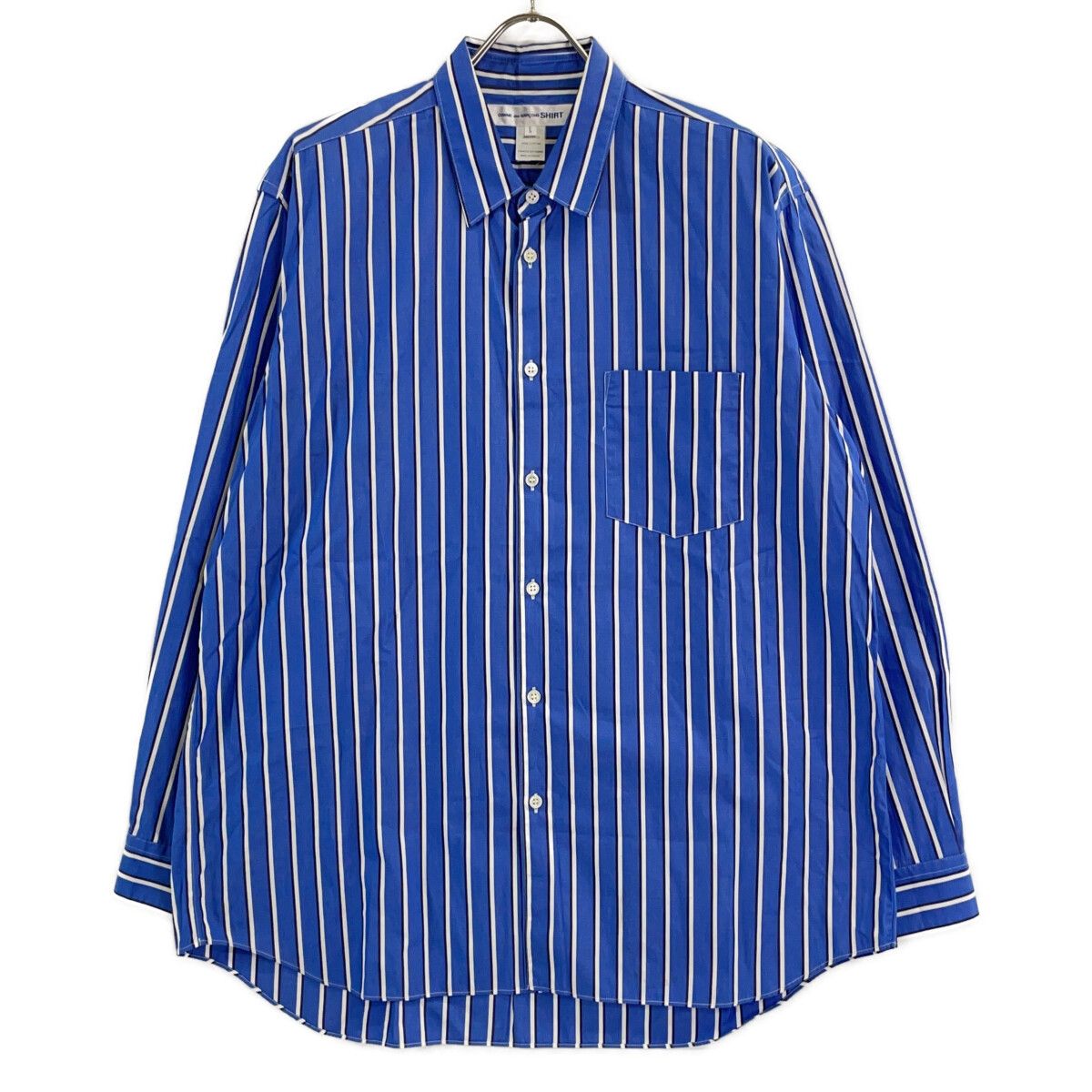 COMME des GARCONS SHIRT コムデギャルソンシャツ FZ-B115 ｽﾄﾗｲﾌﾟｼｬﾂ L