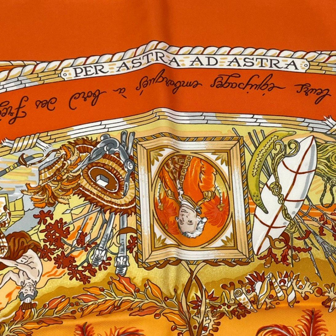 極美品 HERMES エルメス スカーフ カレ90 PER ASTRA ADASTRA 困難