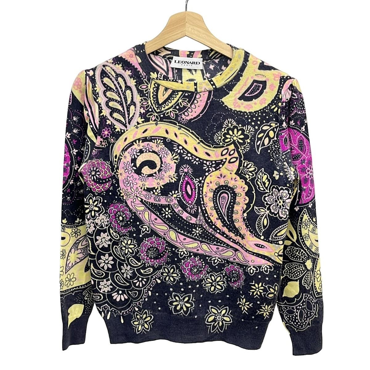 LEONARD(レオナール) 長袖セーター サイズ44 L レディース - 黒