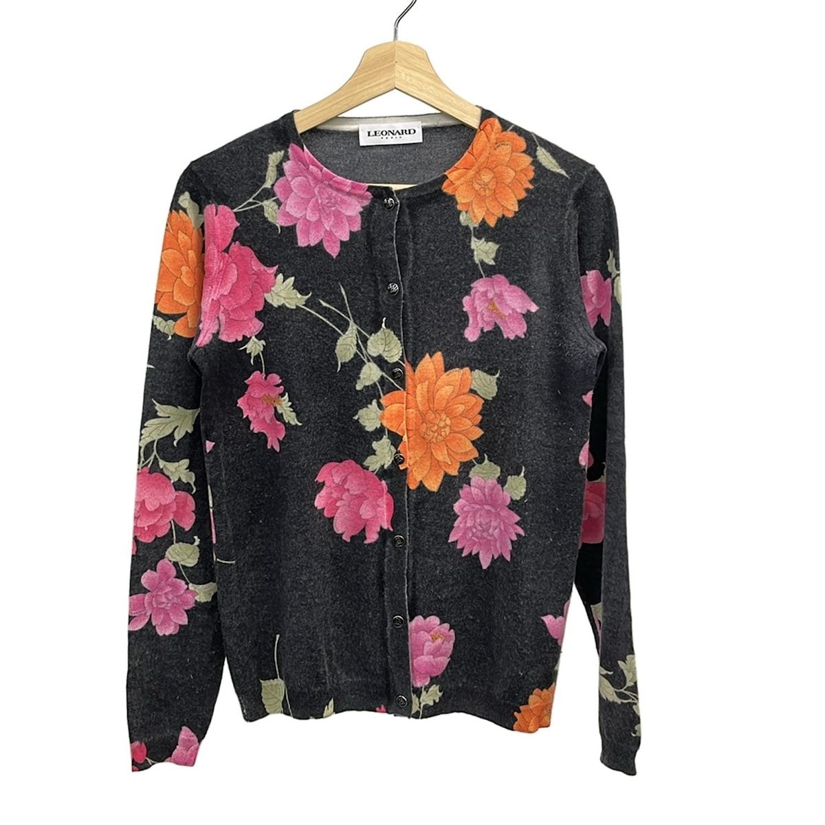 LEONARD(レオナール) カーディガン サイズ44 L レディース - 黒