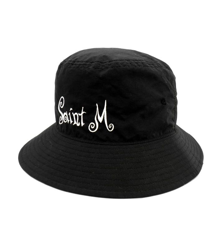 美品 SAINT MICHAEL セントマイケル ハット23SS SAINT MICHAEL セントマイケル 23SS BUCKET HAT ロゴ刺繍 ナイロン