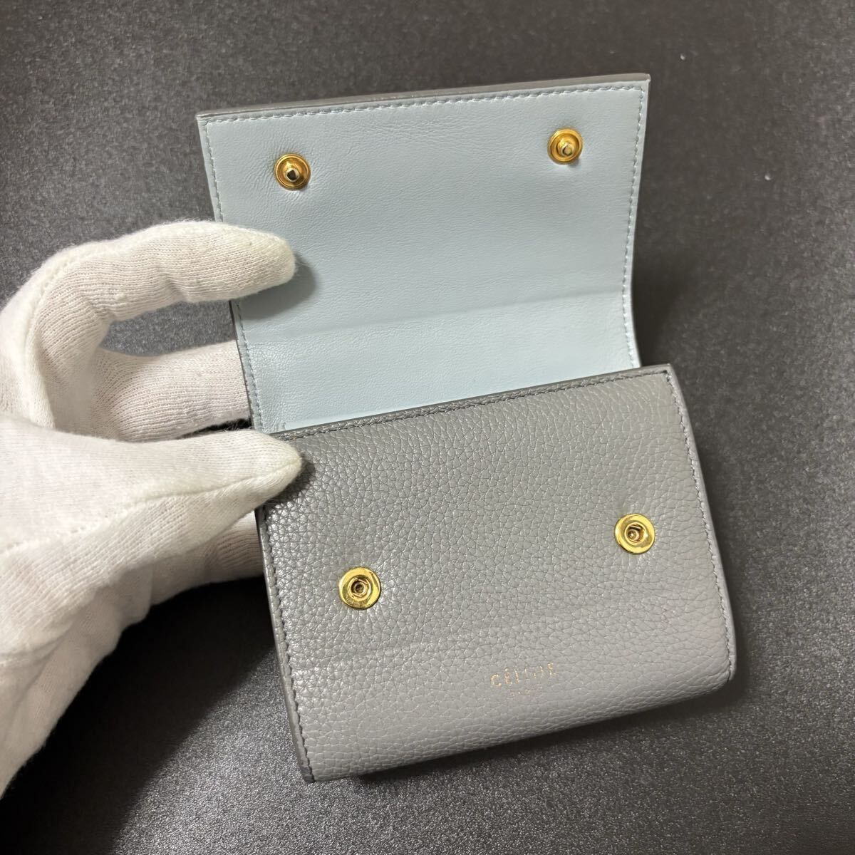 s33 セリーヌ グレー マルチファンクション フォールデッド CELINE