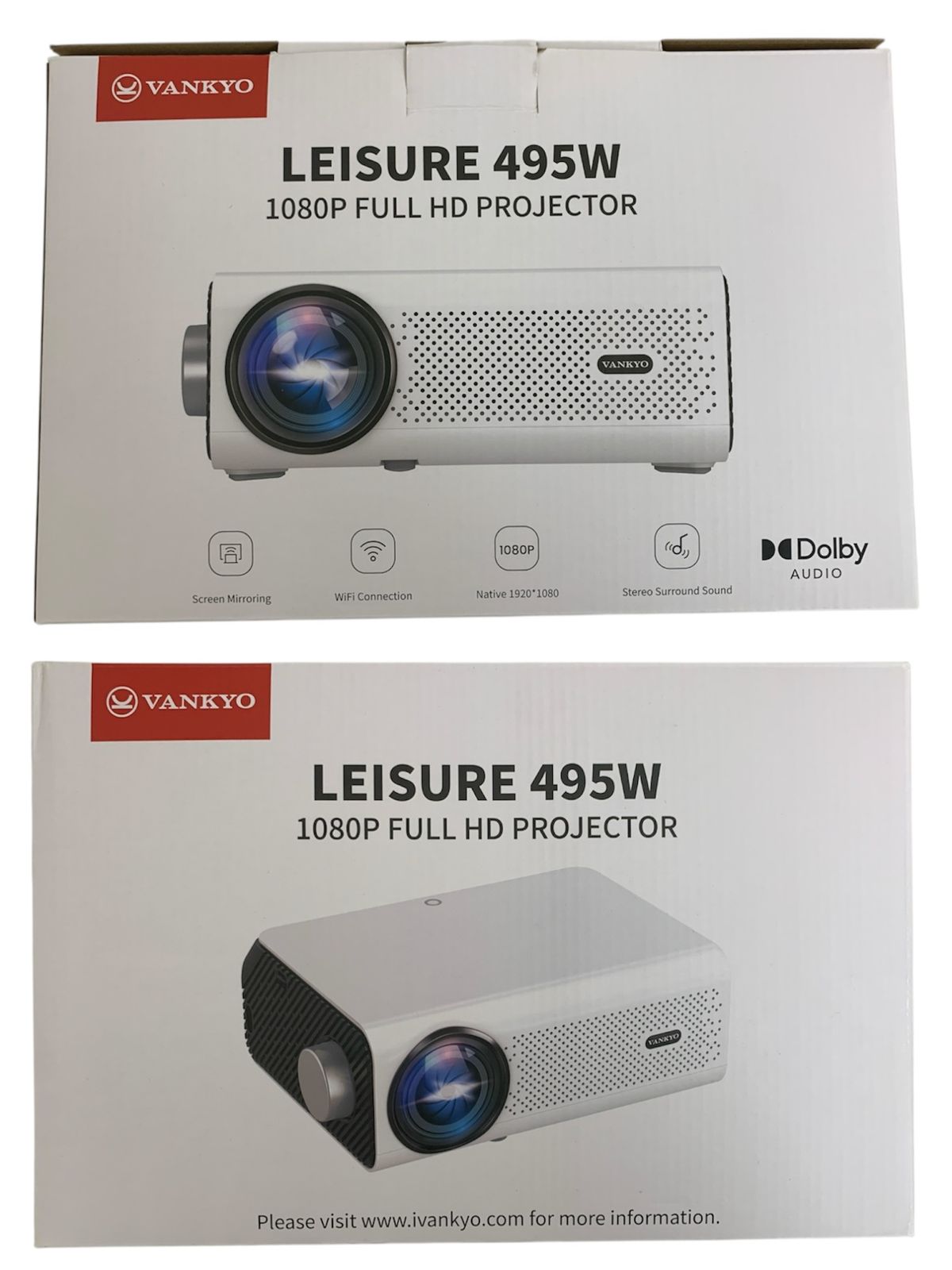 Vankyo プロジェクター LEISURE 495W 中古 1080P リモコン付き YG461