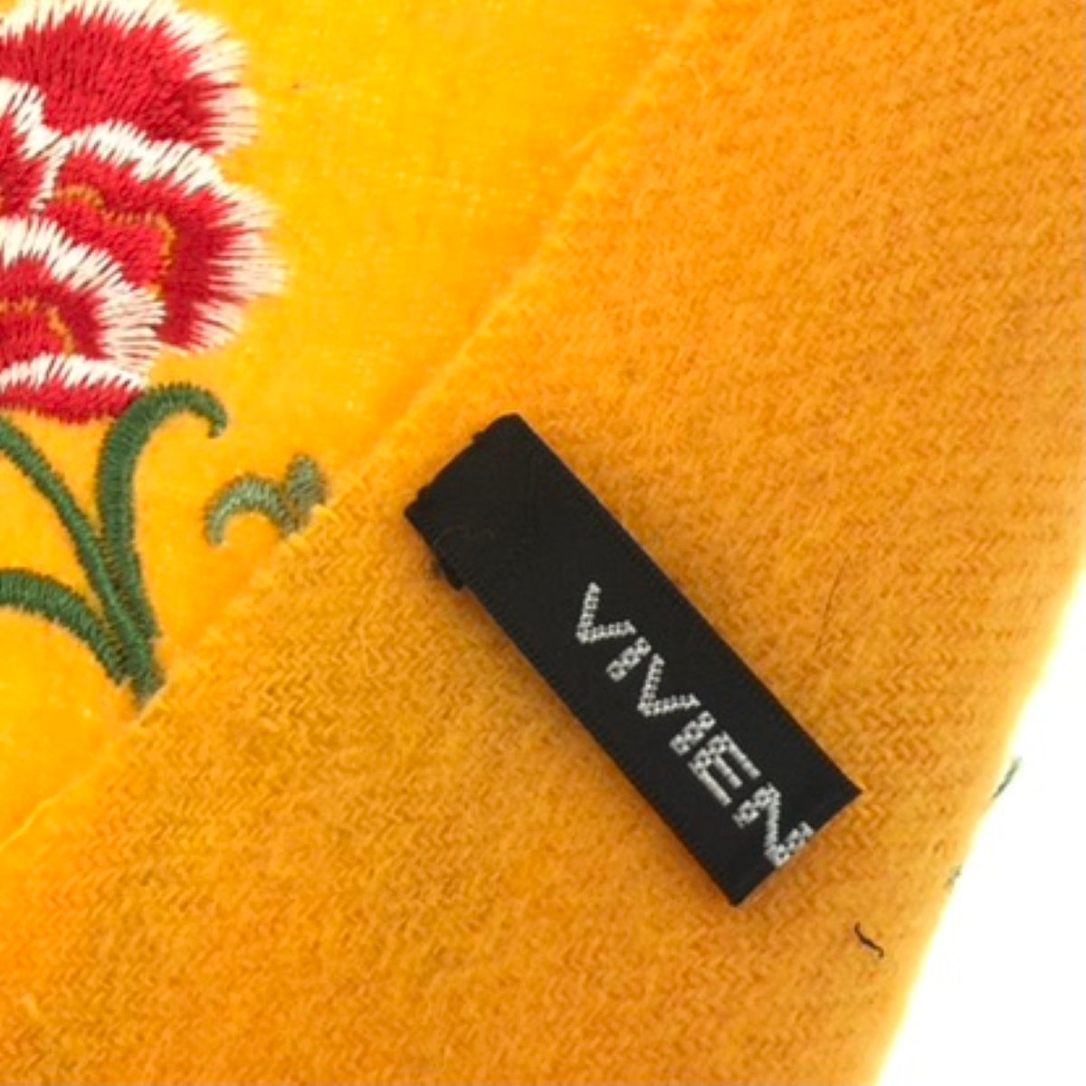 VIVIENNE TAM ヴィヴィアンタム ストール 花柄/刺繍 イエロー
