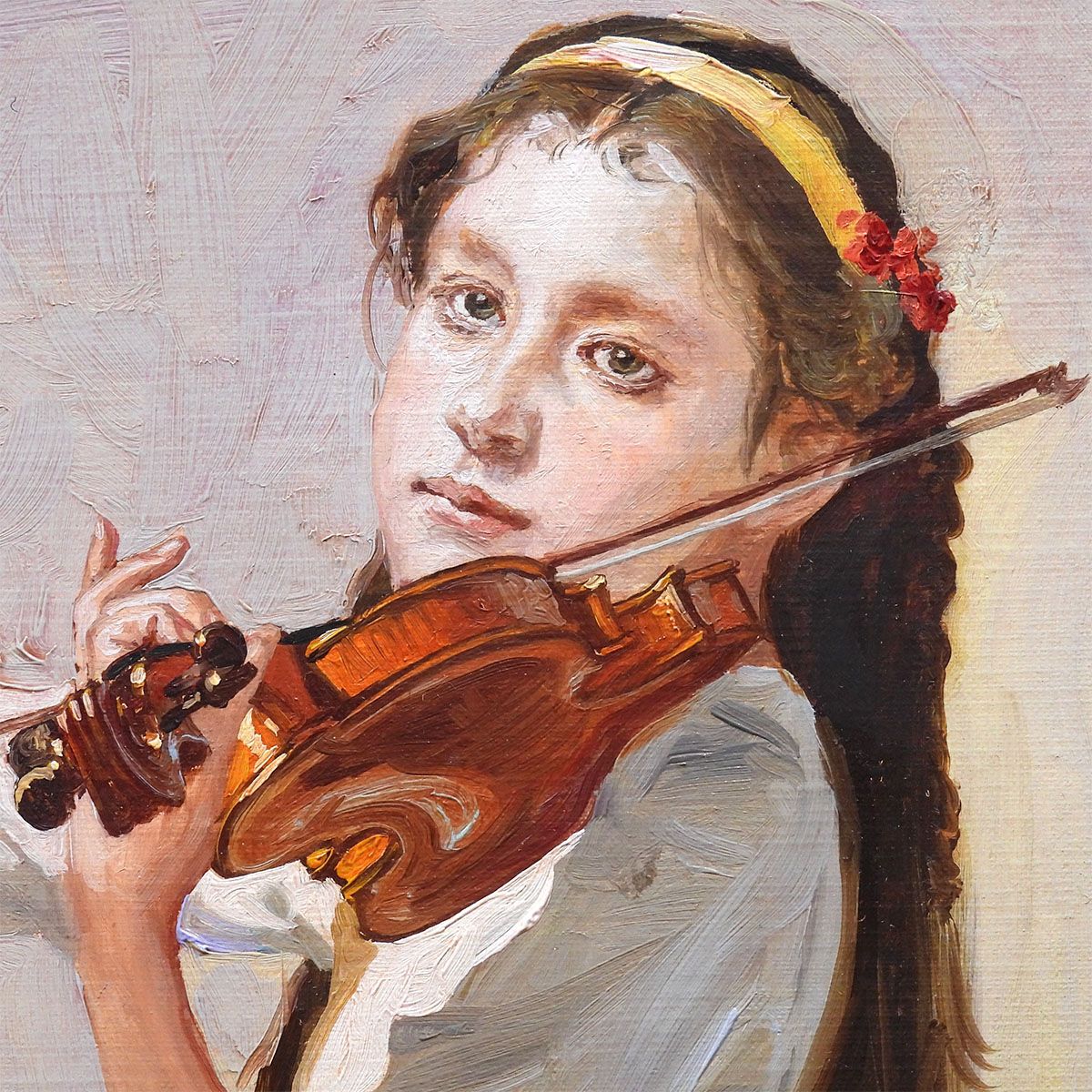 クラシック音楽より着想した女性像 油彩画 原画 F8 一点もの f3db9c27cec31f5e2589f76ec06ce0