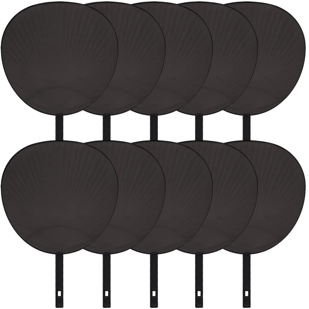 【在庫処分】うちわ 手作り コンサートうちわ 無地 材料 応援うちわ つやなし 黒 ジャンボうちわ【10本セット】