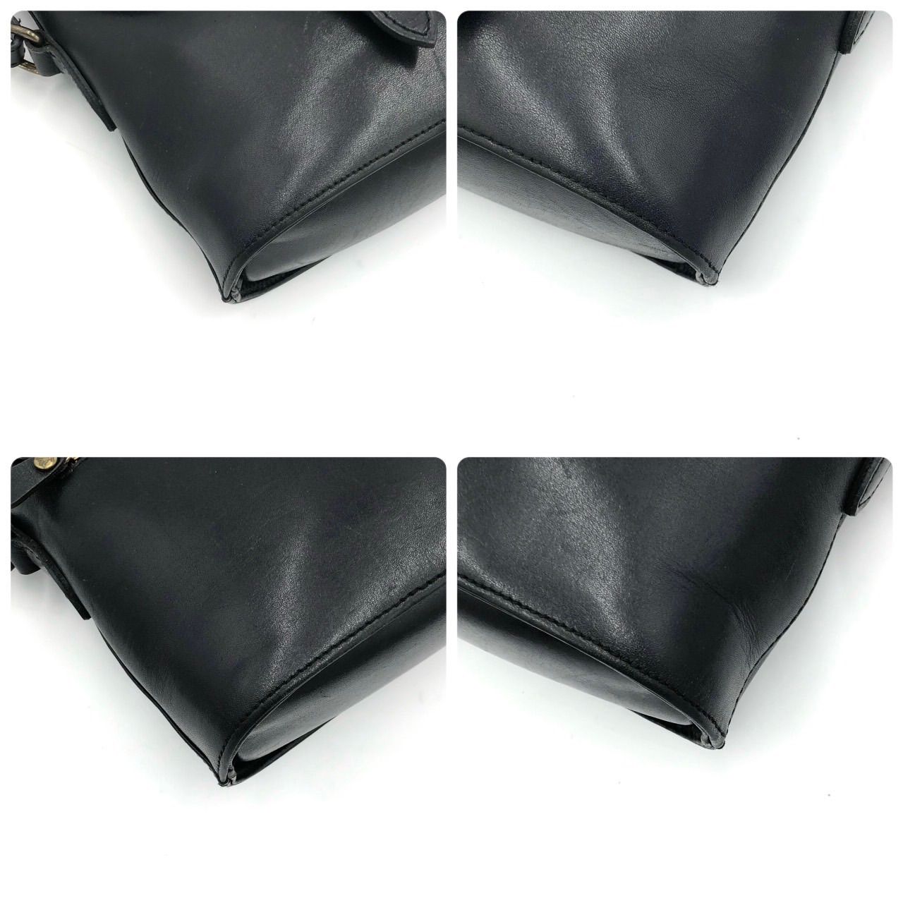 マーガレットハウエル レザー ショルダーバッグ 黒 ブラック