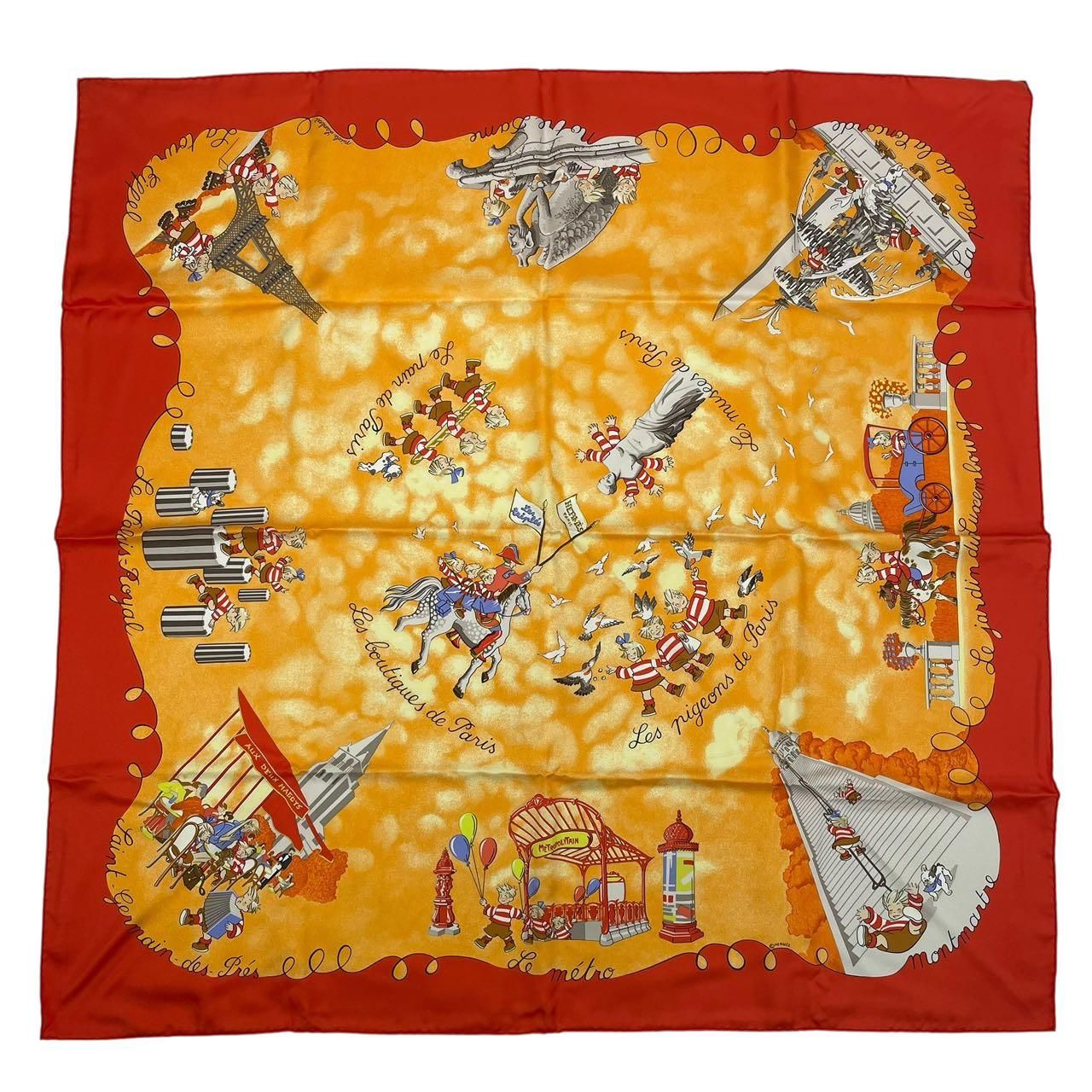 Hermes エルメス カレ90 シルク スカーフ いたずら三つ子 Hermes エルメス カレ90 シルク スカーフ いたずら三つ子