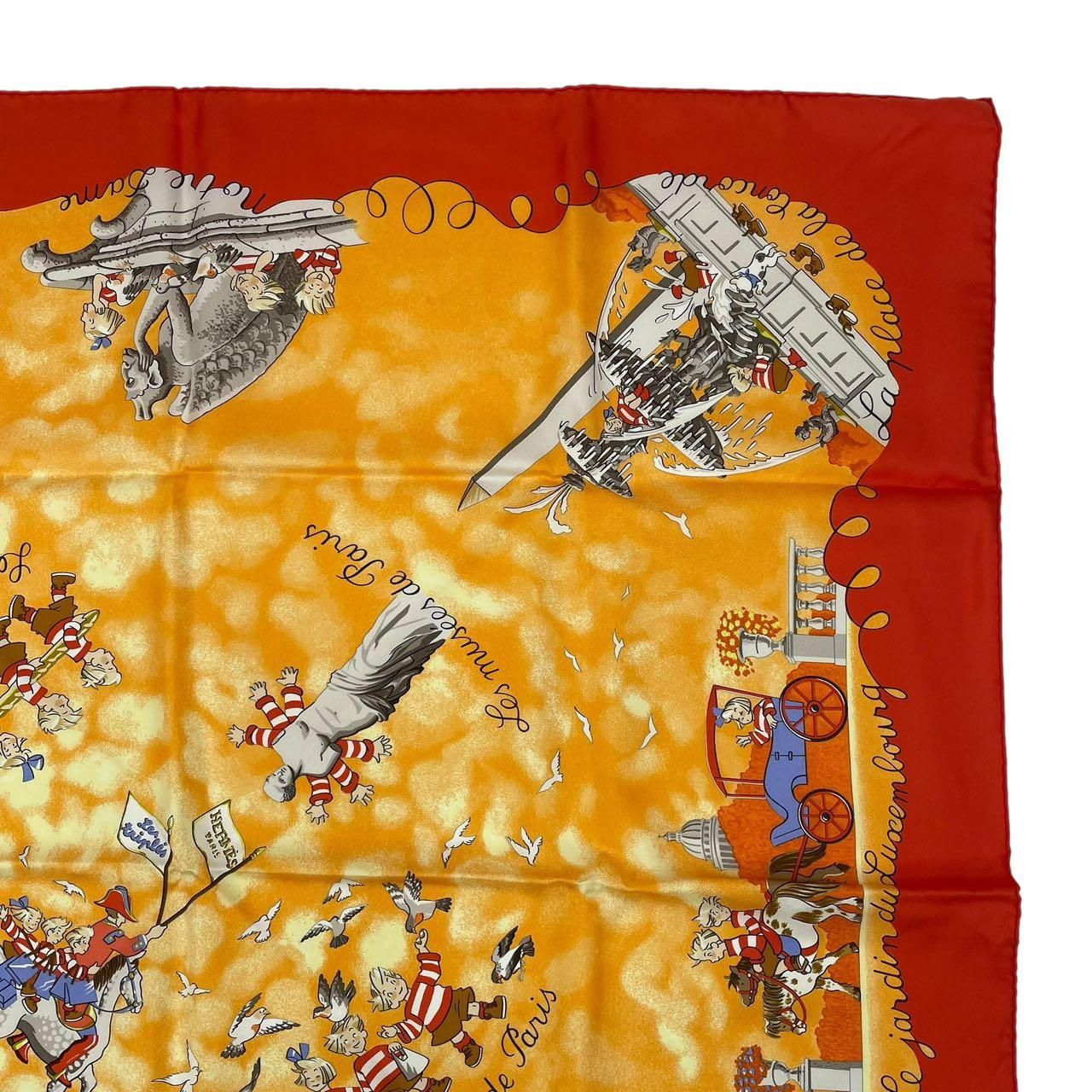 新品同様 HERMES エルメス スカーフ カレ90 Les Triples de Paris