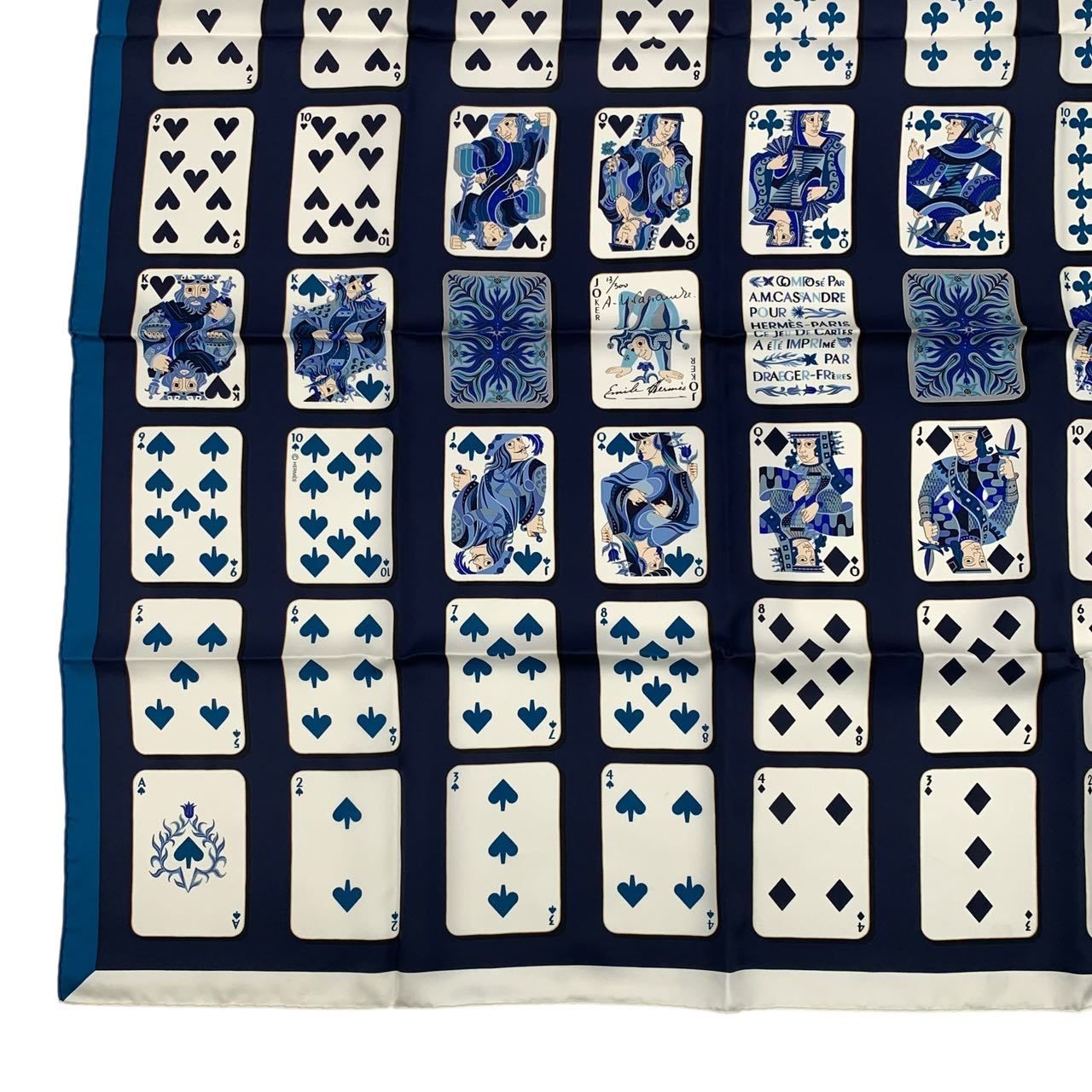 未使用品 HERMES エルメス シルク スカーフ カレ90 Jeu De Cartes