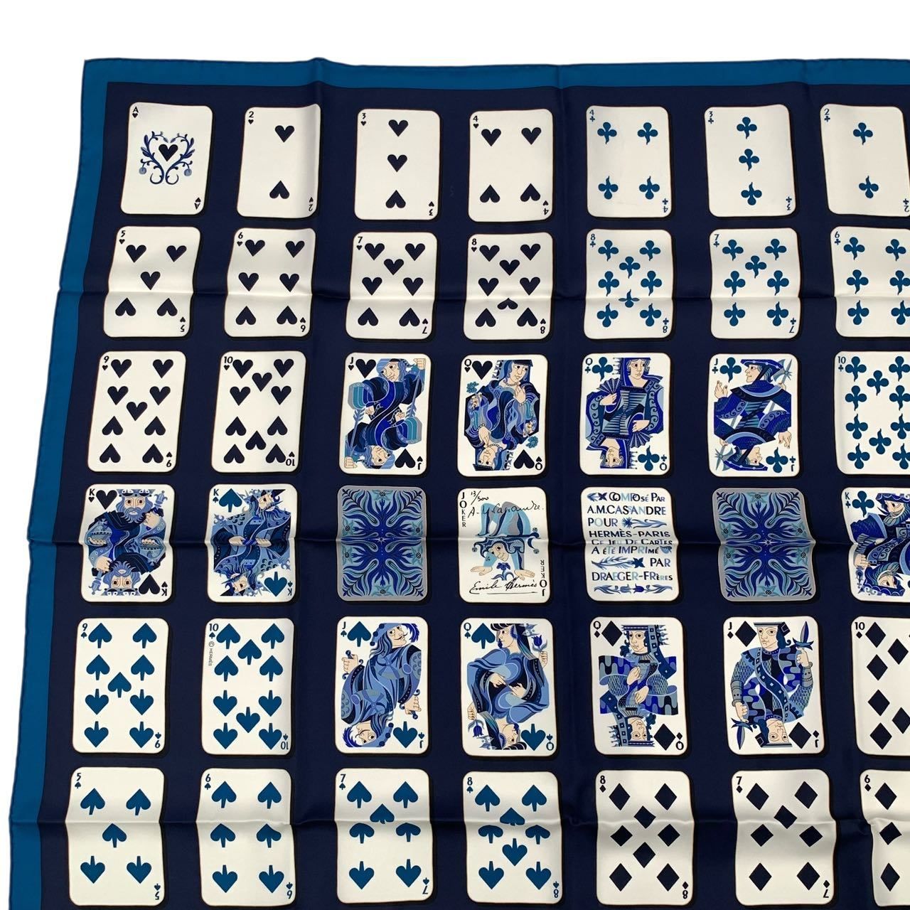 未使用品 HERMES エルメス シルク スカーフ カレ90 Jeu De Cartes