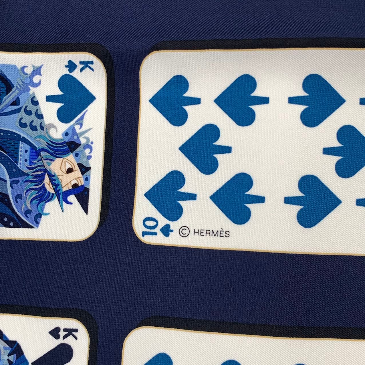未使用品 HERMES エルメス シルク スカーフ カレ90 Jeu De Cartes
