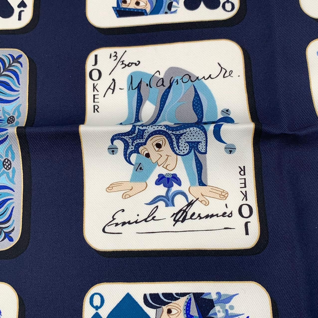 未使用品 HERMES エルメス シルク スカーフ カレ90 Jeu De Cartes