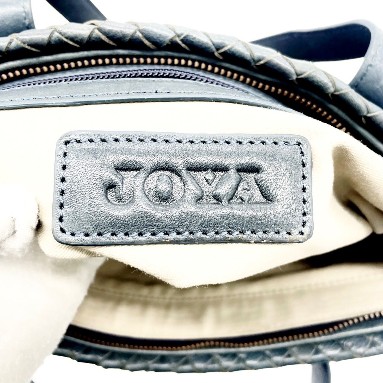 美品】JOYA ジョヤ トートバッグ イントレチャート 編み込み レザー 