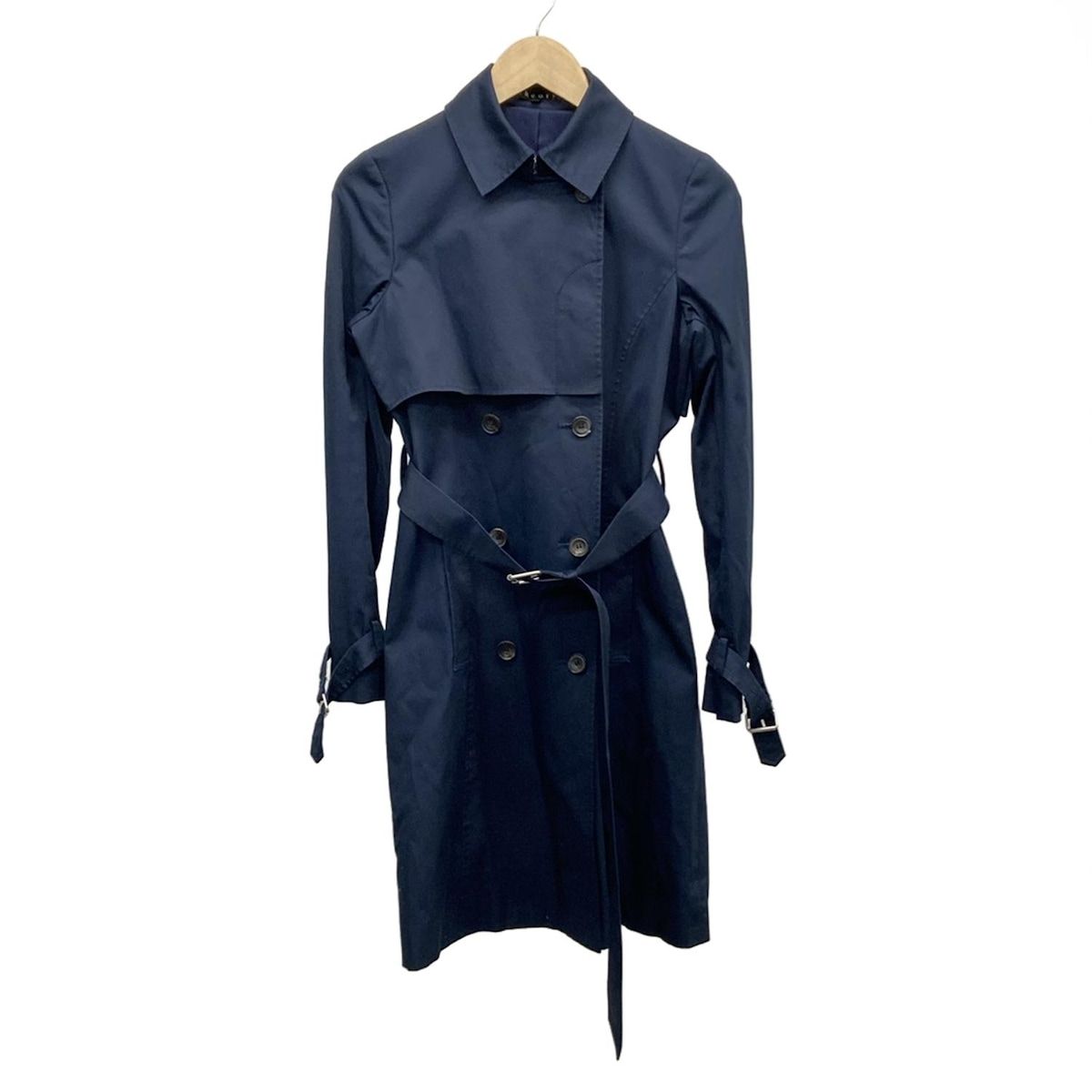 【人気】 【上質】 セオリー ライナー付き トレンチコート S ネイビー ♪ theory(セオリー) トレンチコート サイズS レディース美品 - ダーク