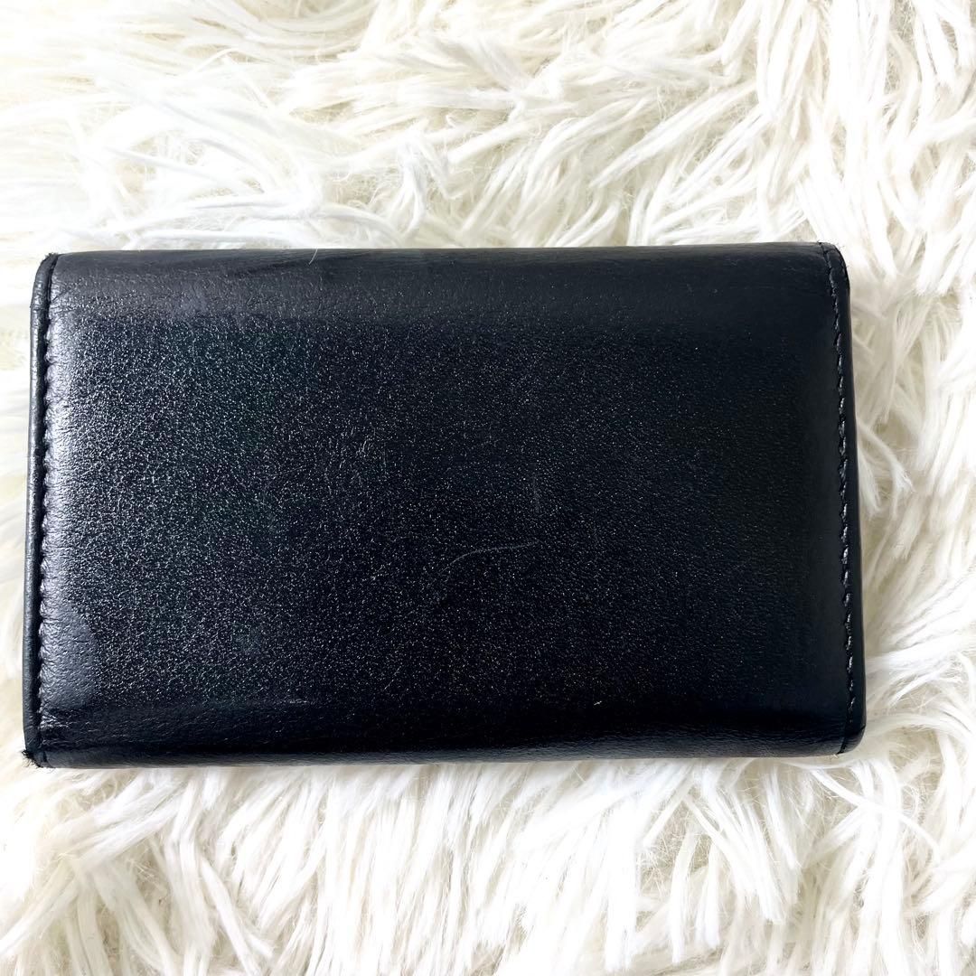 シャネル CHANEL キーケース カメリア ココマーク レザー ブラック 黒