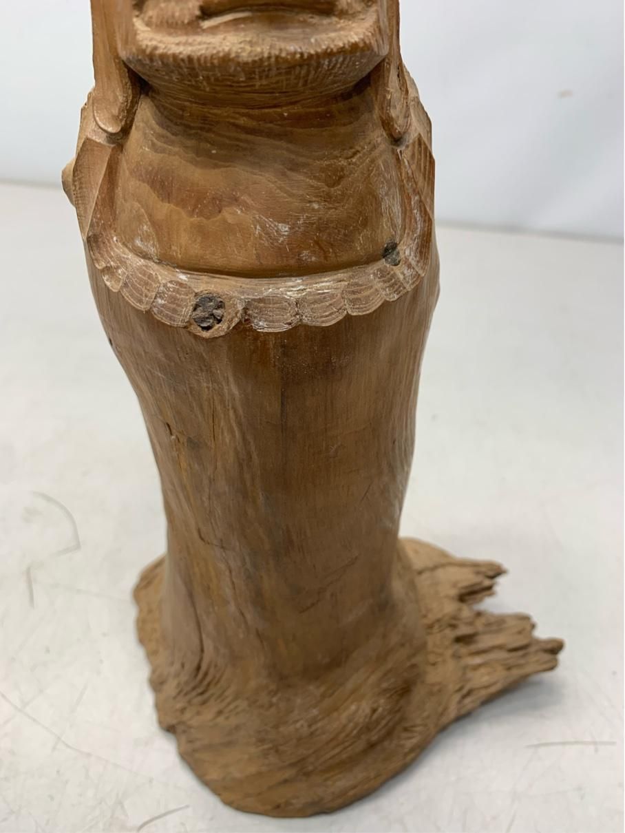 貴重 達磨大師 木彫り 一刀彫 置物 アンティークインテリア