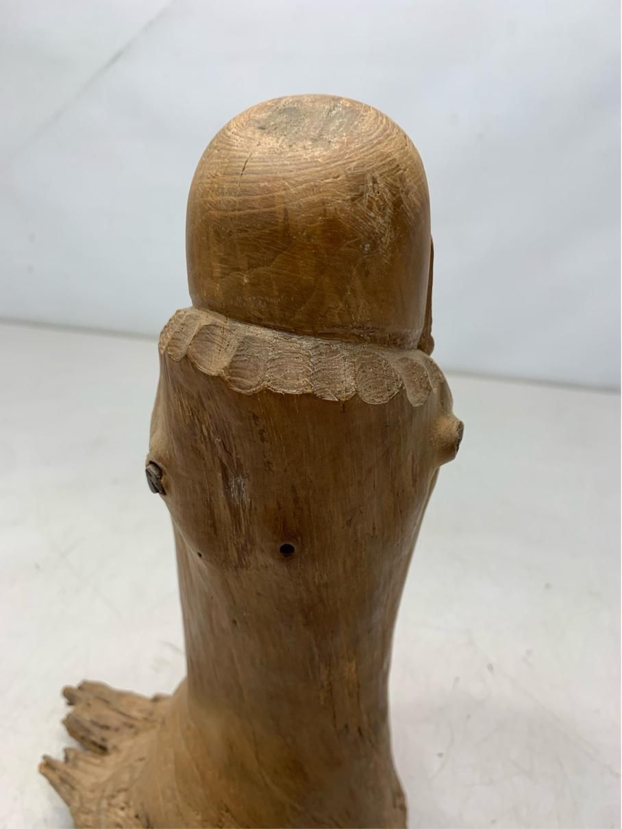 貴重 達磨大師 木彫り 一刀彫 置物 アンティークインテリア