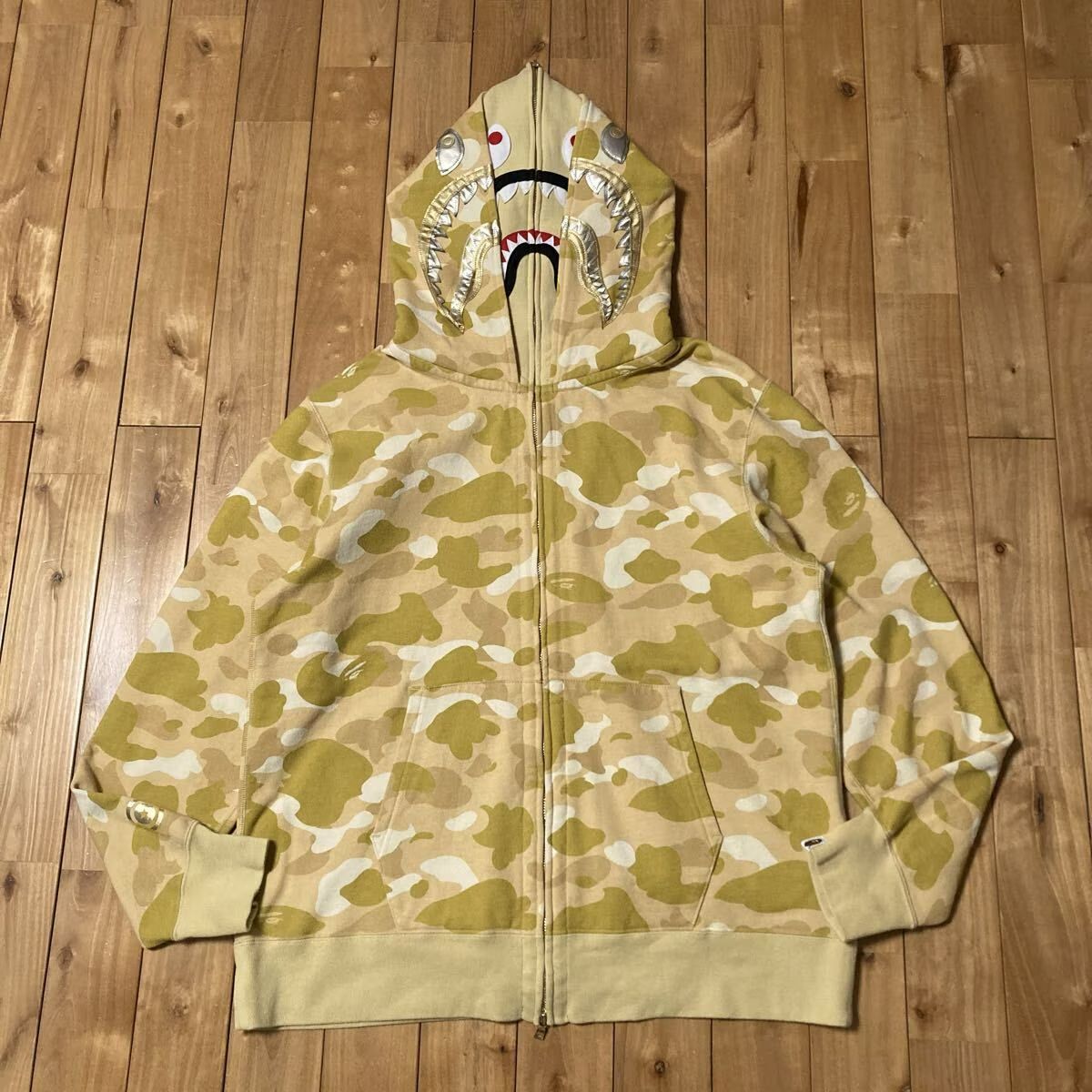☆2XL☆ Yellow Camo ダブル シャーク パーカー Double shark full zip