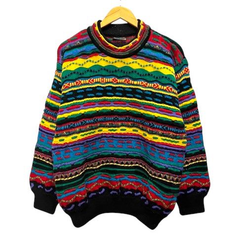 クージー COOGI ニット セーター ウール クルーネック 刺繍 総柄 S