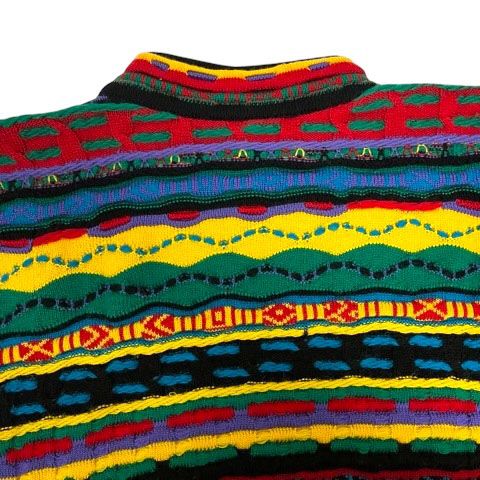 クージー COOGI ニット セーター ウール クルーネック 刺繍 総柄 S
