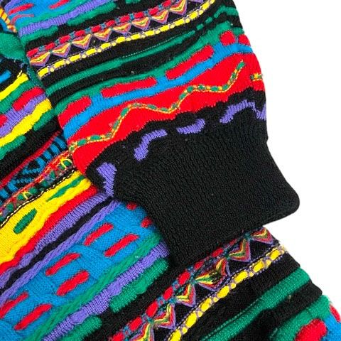 クージー COOGI ニット セーター ウール クルーネック 刺繍 総柄 S