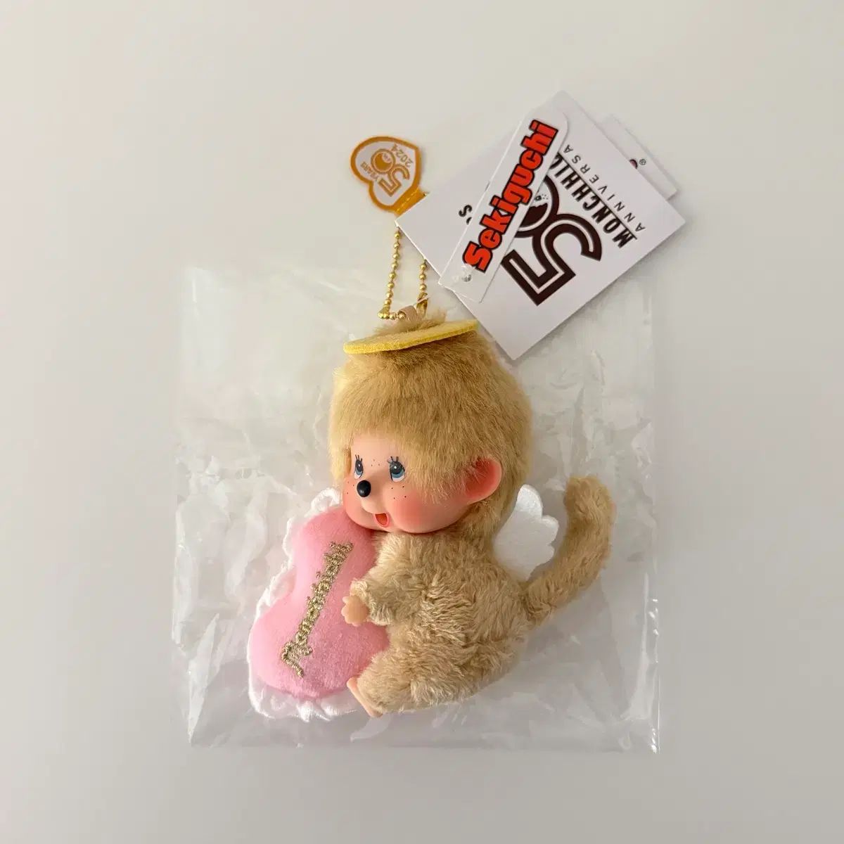 モンチッチ 50周年 BIG HEAD LOVE happy エンジェル キーホルダー キー