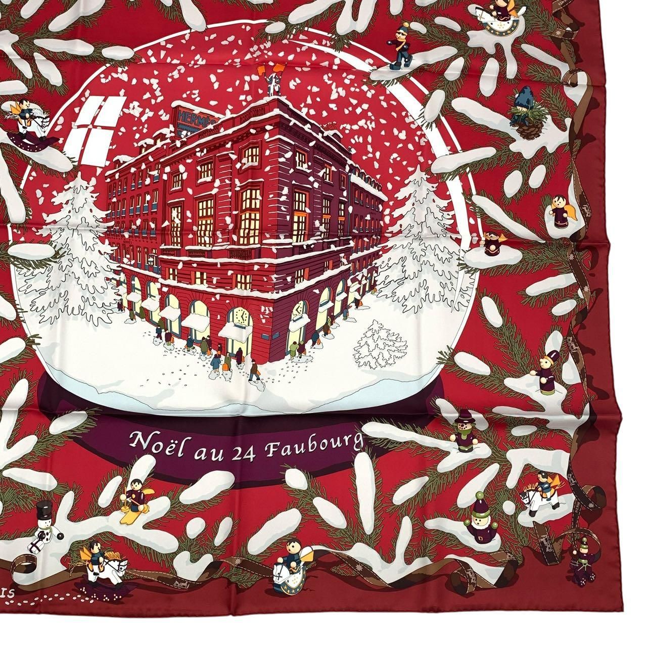 レア 希少 未使用品 HERMES エルメス カレ90 Noel au 24 Faubourg