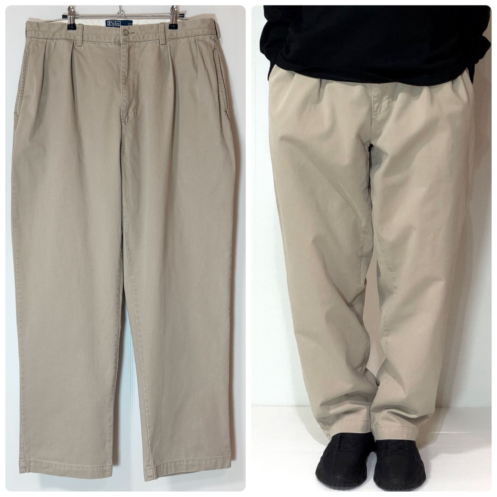 美品 90s Polo Ralph Lauren ポロラルフローレン ツータック チノパン