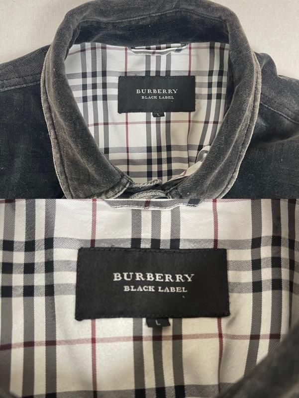 バーバリーブラックレーベル ワンポイント コーデュロイ ベロア ボタン