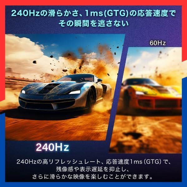 1 ms GTG FastIPS DP 4 Adaptive Sync HDMI 2 0 ブルーライトカット 1080 P 非光沢 FHD 1920 240 Hz フリッカーフリー 24 5インチ F ゲーミングモ