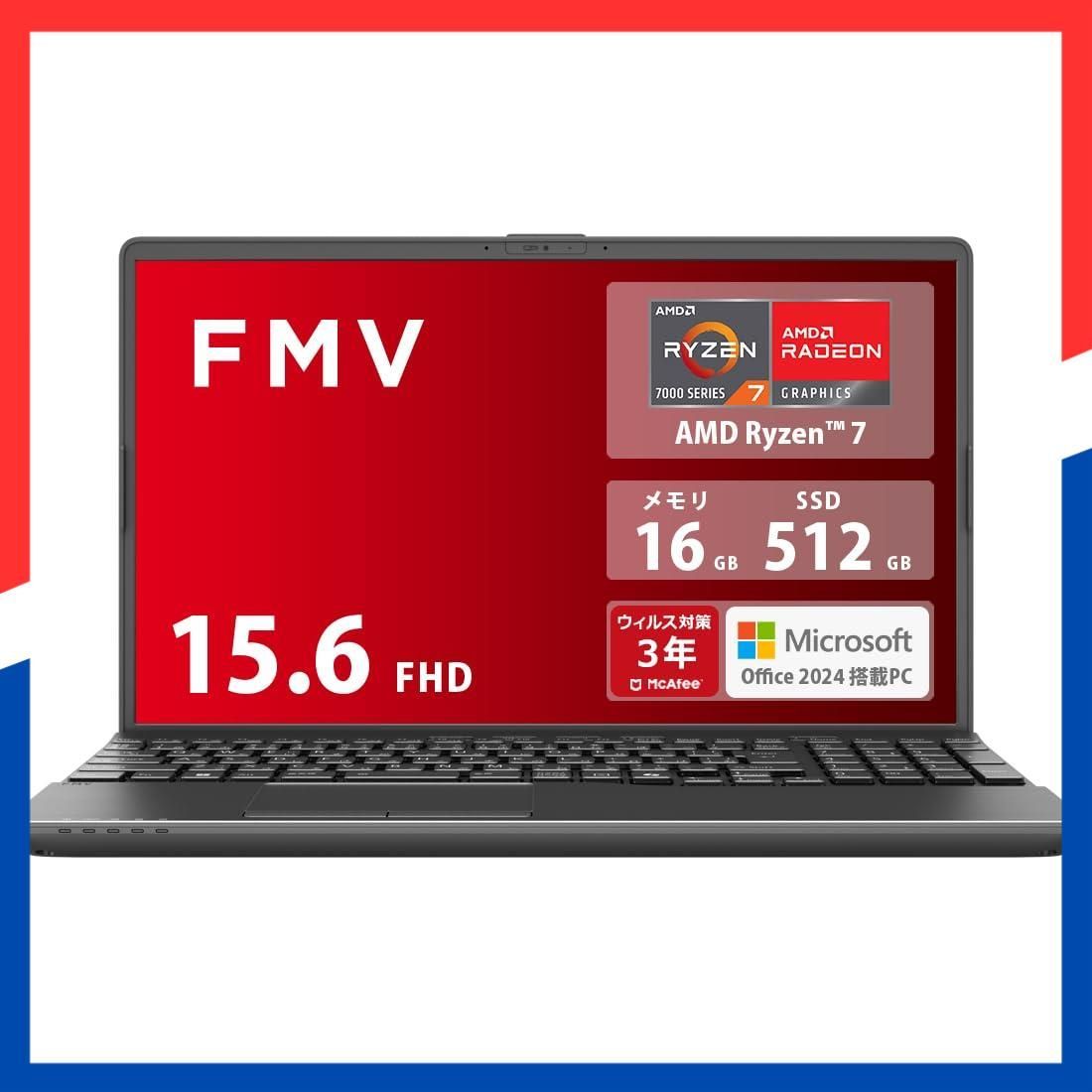 在庫処分 2025 Win Office MS 11 15 6型 AMD WA 1 K 2 Ryzen A 7 16 GB SSD Note ノートパソコン 512 スーパーマルチドライブ 富士通 _AZ FMV