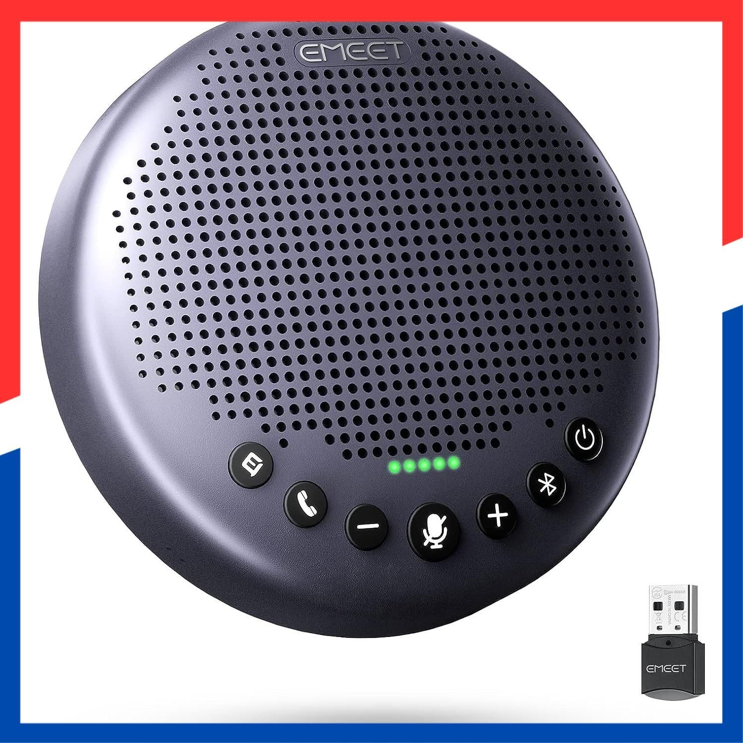 マイクスピーカー 2025年アップグレード版 8つのマイク 360?全方向集音 会議用 ノイズキャンセリング 10人まで対応 web会議マイク Plusスピーカーフォン USB 2 0 Bluetooth 5 3 Dongle適用 Luna 機能