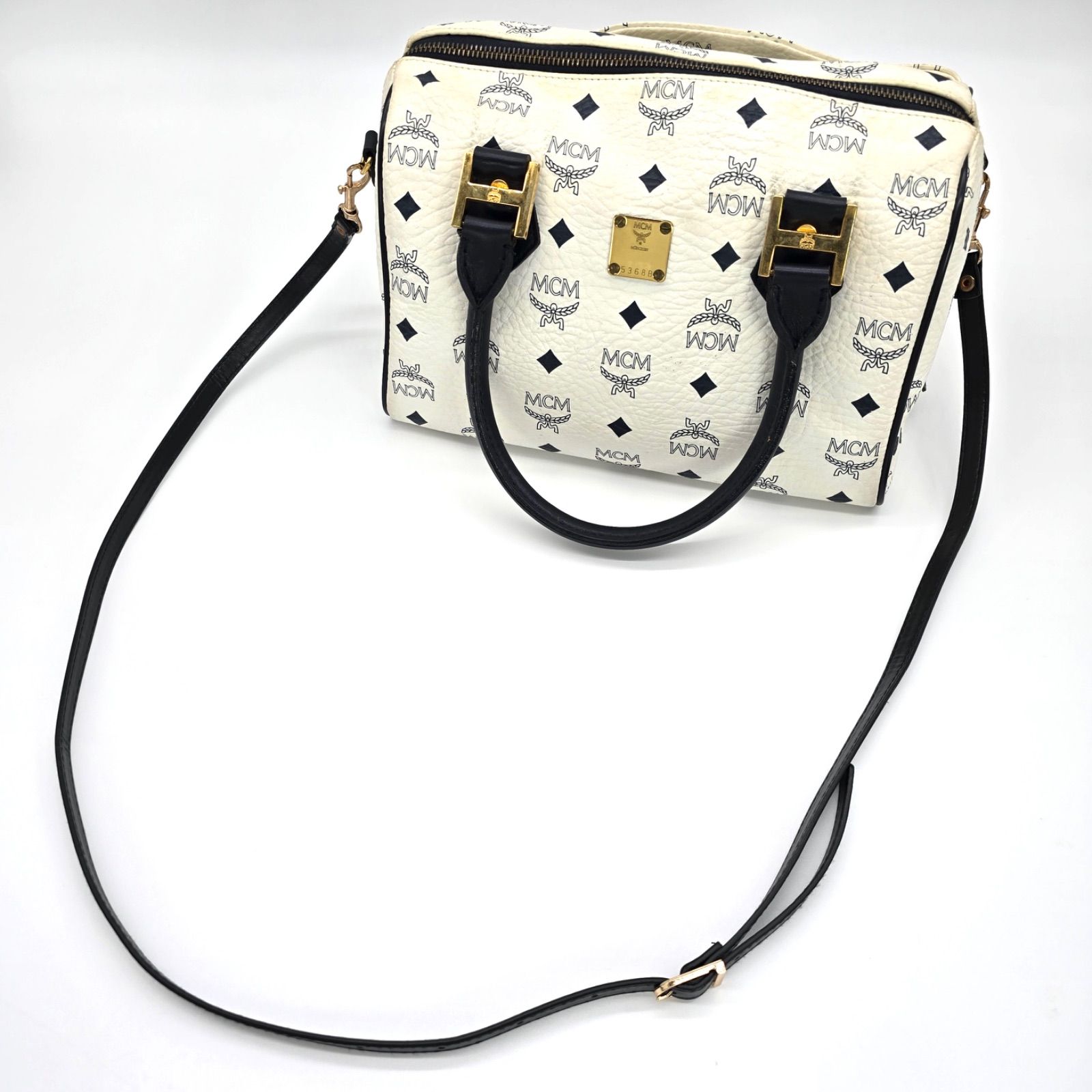 MCM エムシーエム ミニ ボストンバッグ 横幅約26.5㎝ ヴィセトス柄
