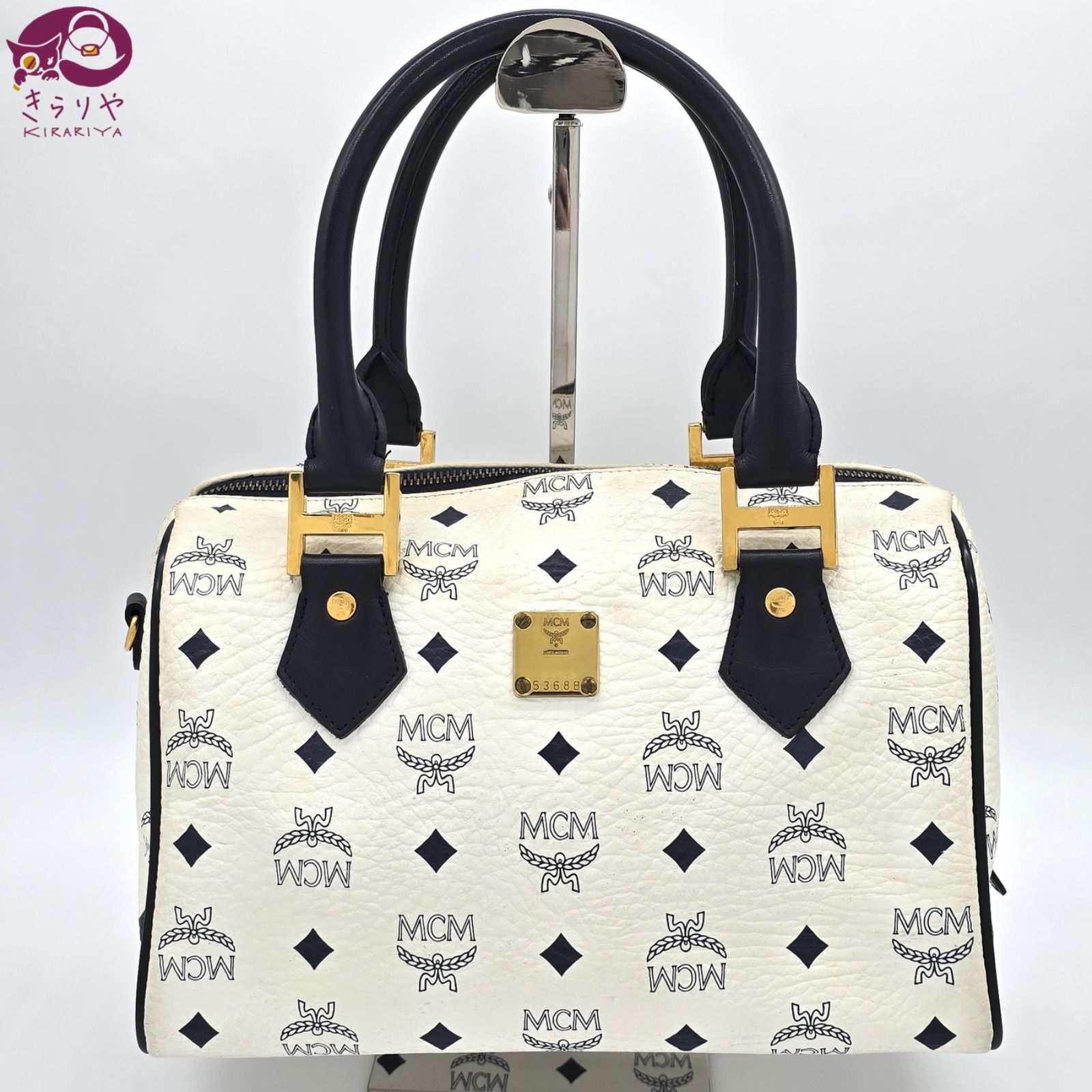 MCM エムシーエム ミニ ボストンバッグ 横幅約26.5㎝ ヴィセトス柄