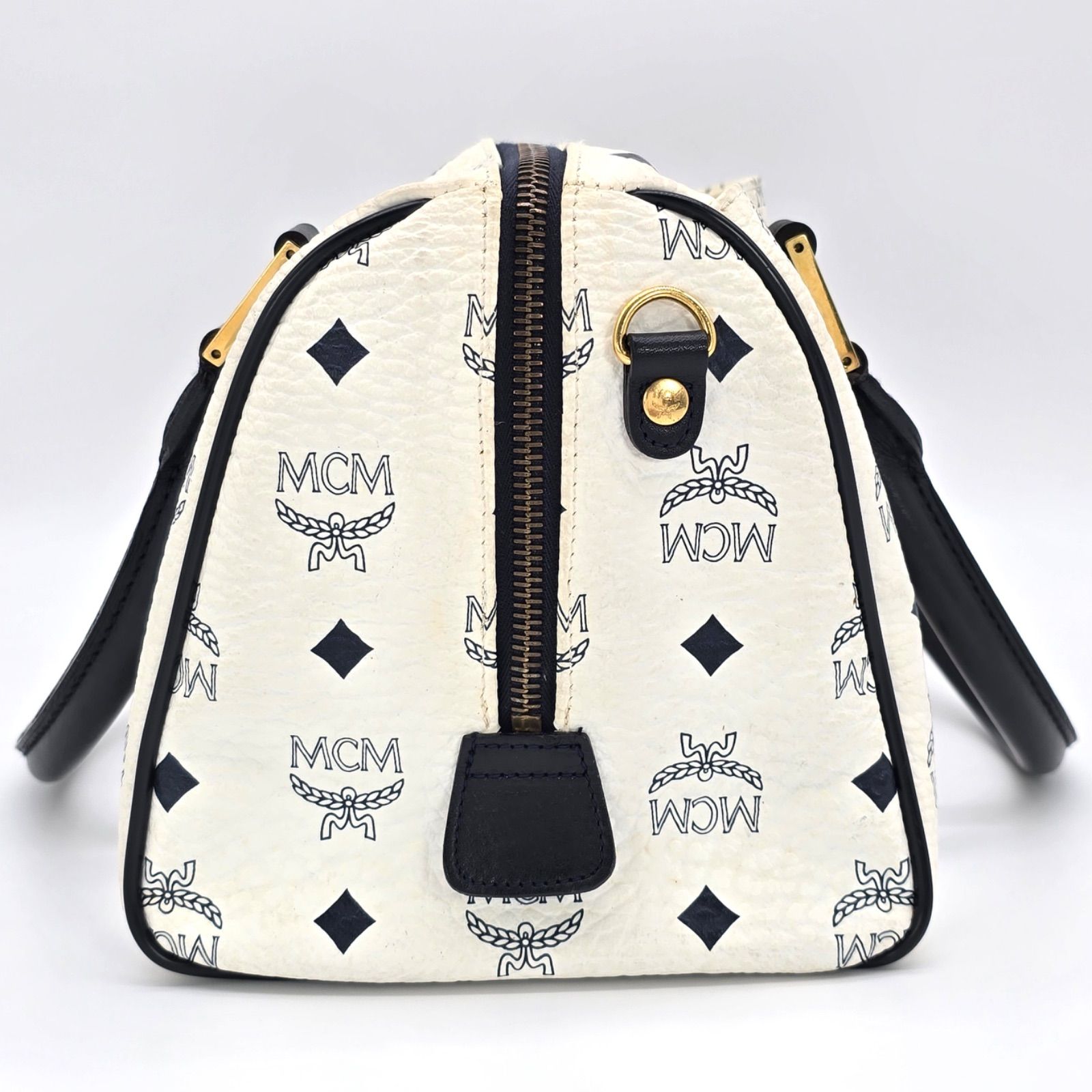 MCM エムシーエム ミニ ボストンバッグ 横幅約26.5㎝ ヴィセトス柄