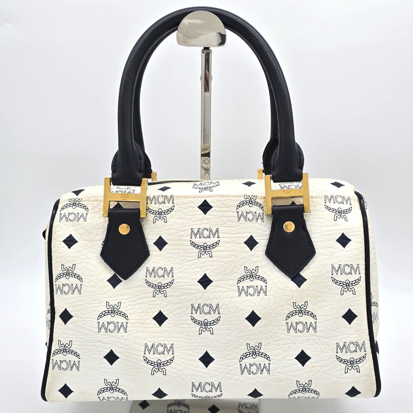 MCM エムシーエム ミニ ボストンバッグ 横幅約26.5㎝ ヴィセトス柄