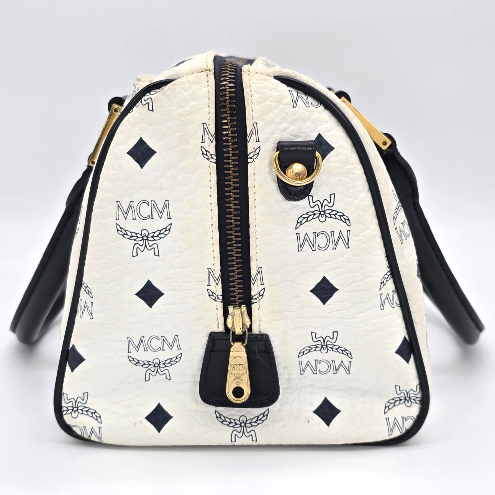 MCM エムシーエム ミニ ボストンバッグ 横幅約26.5㎝ ヴィセトス柄